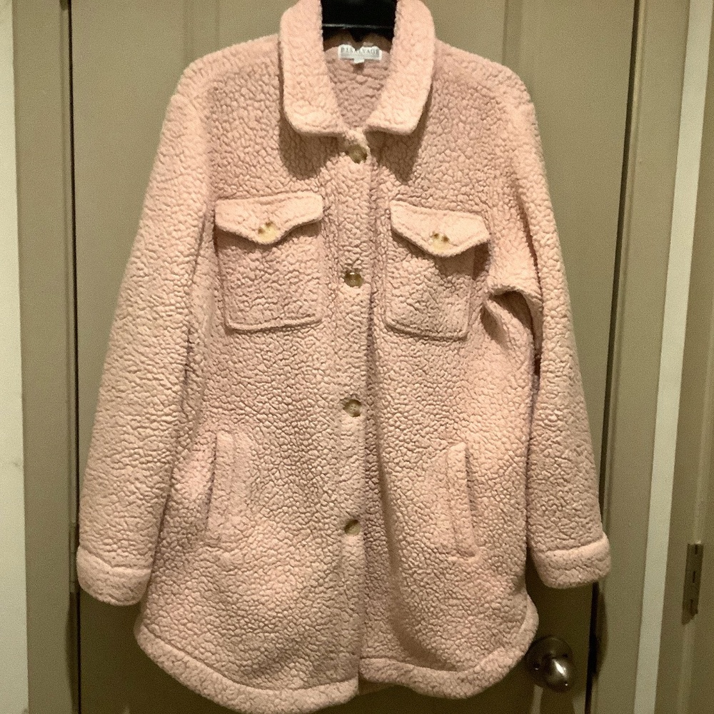 P.J Salvage Live Life Cozy Light Pink Fluffy Lounge Robe